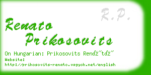 renato prikosovits business card